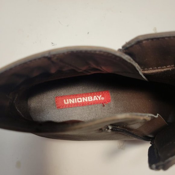 UNIONBAY Trista 3 Women's 1.5" Heeled Double Zip Booties Brown Size 9 - Picture 3 of 10